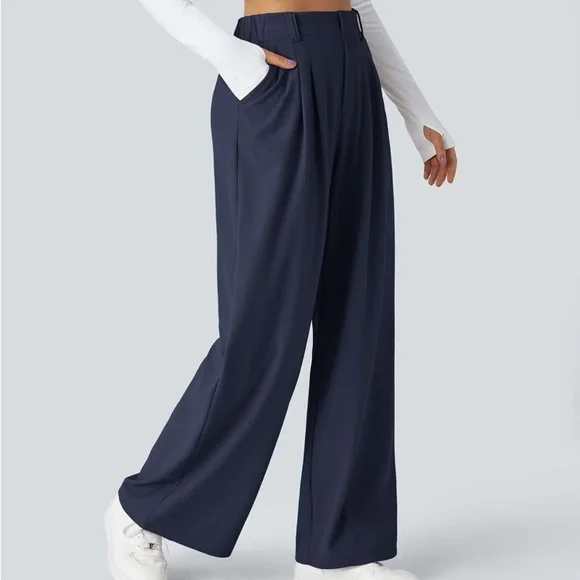 Halara Flex™ High Waisted Pocket Wide Leg Waffle Work Pants L Large - Picture 1 of 5